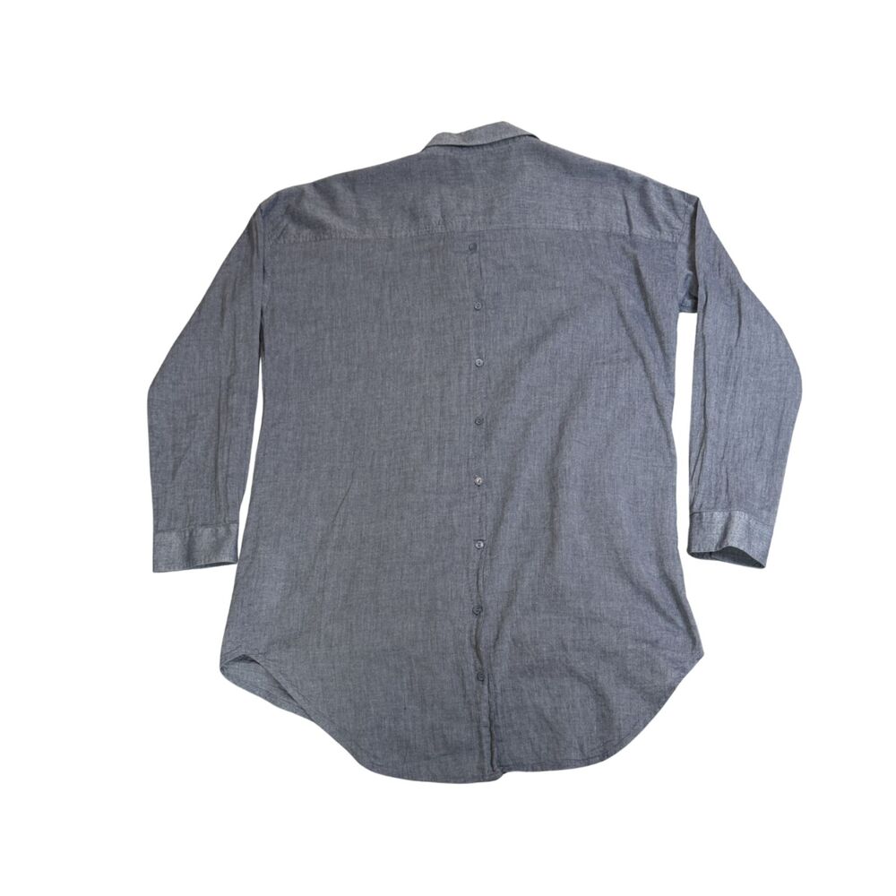 Eileen Fisher Women’s Chambray 100% Cotton Button Back Tunic Shirt Size M Luxe - Picture 2 of 3
